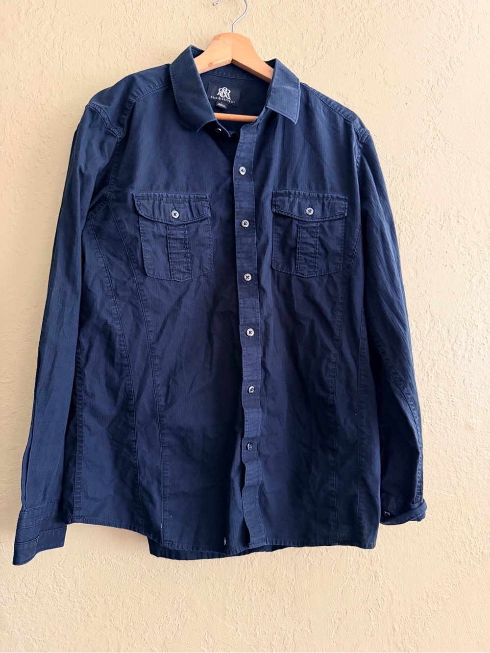 Black Button-Front Casual Shirt